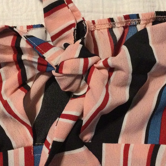 Favlux Strapless Vertical Striped Top Large Pink - Picture 6 of 7